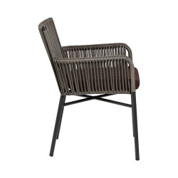 Πολυθρόνα Κήπου  BLUENILE Μαύρο/Γκρι Αλουμίνιο/Rattan 55x65x81cm Πολυθρόνα Κήπου  BLUENILE Μαύρο/Γκρι Αλουμίνιο/Rattan 55x65x81cm