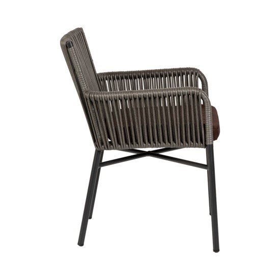 Πολυθρόνα Κήπου BLUENILE Μαύρο/Γκρι Αλουμίνιο/Rattan 55x65x81cm Πολυθρόνα Κήπου BLUENILE Μαύρο/Γκρι Αλουμίνιο/Rattan 55x65x81cm