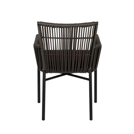 Πολυθρόνα Κήπου BLUENILE Μαύρο/Γκρι Αλουμίνιο/Rattan 55x65x81cm Πολυθρόνα Κήπου BLUENILE Μαύρο/Γκρι Αλουμίνιο/Rattan 55x65x81cm
