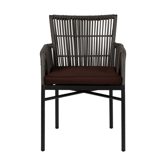 Πολυθρόνα Κήπου BLUENILE Μαύρο/Γκρι Αλουμίνιο/Rattan 55x65x81cm Πολυθρόνα Κήπου BLUENILE Μαύρο/Γκρι Αλουμίνιο/Rattan 55x65x81cm