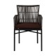 Πολυθρόνα Κήπου BLUENILE Μαύρο/Γκρι Αλουμίνιο/Rattan 55x65x81cm Πολυθρόνα Κήπου BLUENILE Μαύρο/Γκρι Αλουμίνιο/Rattan 55x65x81cm