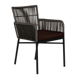 Πολυθρόνα Κήπου  BLUENILE Μαύρο/Γκρι Αλουμίνιο/Rattan 55x65x81cm Πολυθρόνα Κήπου  BLUENILE Μαύρο/Γκρι Αλουμίνιο/Rattan 55x65x81cm
