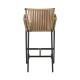 Σκαμπό  KINTAMPO Μπεζ/Μαύρο Αλουμίνιο/Rattan 55x58x108cm