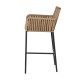 Σκαμπό  KINTAMPO Μπεζ/Μαύρο Αλουμίνιο/Rattan 55x58x108cm