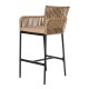 Σκαμπό  KINTAMPO Μπεζ/Μαύρο Αλουμίνιο/Rattan 55x58x108cm