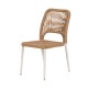 Καρέκλα Κήπου  TINKISSO Λευκό/Φυσικό Αλουμίνιο/Rattan 45x63x82cm