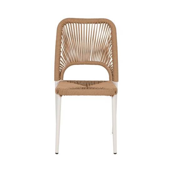 Καρέκλα Κήπου  TINKISSO Λευκό/Φυσικό Αλουμίνιο/Rattan 45x63x82cm