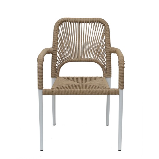 Πολυθρόνα Κήπου TINKISSO Λευκό/Φυσικό Αλουμίνιο/Rattan 57x63x82cm Πολυθρόνα Κήπου TINKISSO Λευκό/Φυσικό Αλουμίνιο/Rattan 57x63x82cm