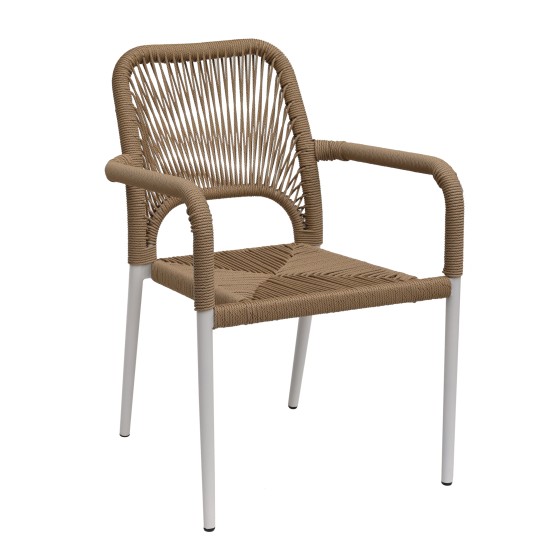 Πολυθρόνα Κήπου TINKISSO Λευκό/Φυσικό Αλουμίνιο/Rattan 57x63x82cm Πολυθρόνα Κήπου TINKISSO Λευκό/Φυσικό Αλουμίνιο/Rattan 57x63x82cm