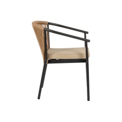 Πολυθρόνα Κήπου  MANDRAKA Μαύρο/Φυσικό Αλουμίνιο/Rattan 57x61x78cm Πολυθρόνα Κήπου  MANDRAKA Μαύρο/Φυσικό Αλουμίνιο/Rattan 57x61x78cm