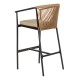 Σκαμπό  MANDRAKA Μαύρο/Φυσικό Αλουμίνιο/Rattan 56x63x108cm