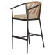 Σκαμπό  MANDRAKA Μαύρο/Φυσικό Αλουμίνιο/Rattan 56x63x108cm