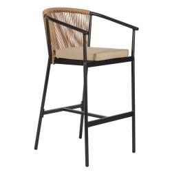 Σκαμπό  MANDRAKA Μαύρο/Φυσικό Αλουμίνιο/Rattan 56x63x108cm Σκαμπό  MANDRAKA Μαύρο/Φυσικό Αλουμίνιο/Rattan 56x63x108cm