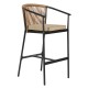 Σκαμπό  MANDRAKA Μαύρο/Φυσικό Αλουμίνιο/Rattan 56x63x108cm