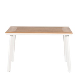 Τραπέζι Κήπου  EPUPA Λευκό/Καρυδί Αλουμίνιο/Ξύλο 120x80x73cm