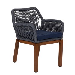 Πολυθρόνα Κήπου  LISBON Mπλε/Μπαμπού Αλουμίνιο/Ύφασμα 57x58x77cm Πολυθρόνα Κήπου  LISBON Mπλε/Μπαμπού Αλουμίνιο/Ύφασμα 57x58x77cm