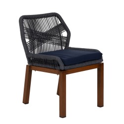 Καρέκλα Κήπου  LISBON Μπλε/Μπαμπού Αλουμίνιο/Ύφασμα 50x58x77cm Καρέκλα Κήπου  LISBON Μπλε/Μπαμπού Αλουμίνιο/Ύφασμα 50x58x77cm