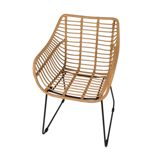 Πολυθρόνα Κήπου KALAMBO Φυσικό/Μαύρο Αλουμίνιο/Rattan 56x57x81cm Πολυθρόνα Κήπου KALAMBO Φυσικό/Μαύρο Αλουμίνιο/Rattan 56x57x81cm