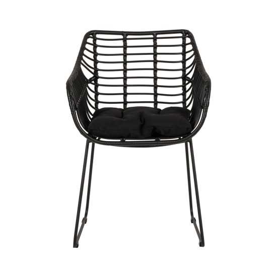 Πολυθρόνα Κήπου KALAMBO Μαύρο Αλουμίνιο/Rattan 56x57x81cm Πολυθρόνα Κήπου KALAMBO Μαύρο Αλουμίνιο/Rattan 56x57x81cm
