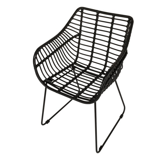 Πολυθρόνα Κήπου KALAMBO Μαύρο Αλουμίνιο/Rattan 56x57x81cm Πολυθρόνα Κήπου KALAMBO Μαύρο Αλουμίνιο/Rattan 56x57x81cm