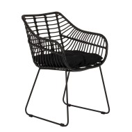 Πολυθρόνα Κήπου  KALAMBO Μαύρο Αλουμίνιο/Rattan 56x57x81cm