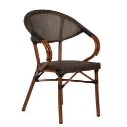 Πολυθρόνα Κήπου  DALILA Καφέ/Μπαμπού Αλουμίνιο/Ύφασμα 57x57x82cm Πολυθρόνα Κήπου  DALILA Καφέ/Μπαμπού Αλουμίνιο/Ύφασμα 57x57x82cm