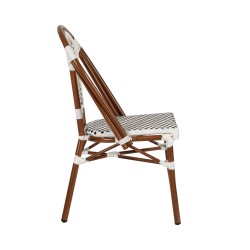 Καρέκλα Κήπου  MUTARAZI Λευκό/Μαύρο Αλουμίνιο/Rattan 50x57x85cm Καρέκλα Κήπου  MUTARAZI Λευκό/Μαύρο Αλουμίνιο/Rattan 50x57x85cm