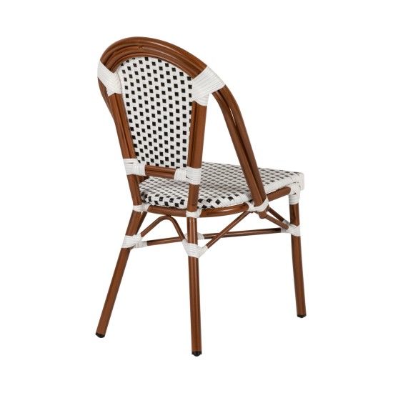 Καρέκλα Κήπου MUTARAZI Λευκό/Μαύρο Αλουμίνιο/Rattan 50x57x85cm Καρέκλα Κήπου MUTARAZI Λευκό/Μαύρο Αλουμίνιο/Rattan 50x57x85cm