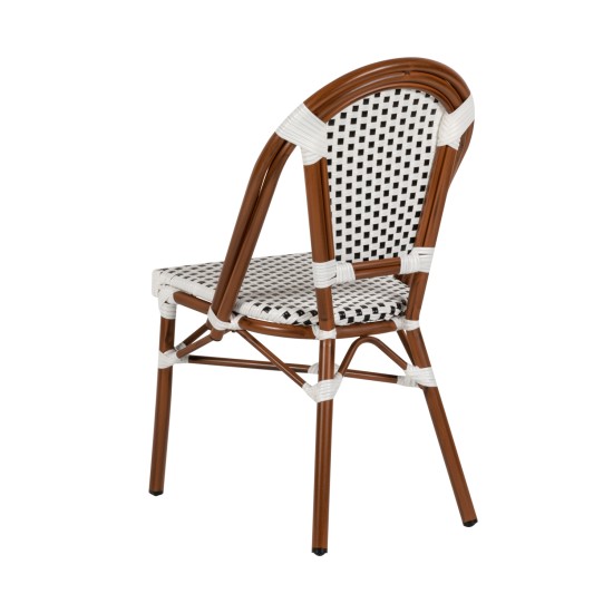 Καρέκλα Κήπου MUTARAZI Λευκό/Μαύρο Αλουμίνιο/Rattan 50x57x85cm Καρέκλα Κήπου MUTARAZI Λευκό/Μαύρο Αλουμίνιο/Rattan 50x57x85cm