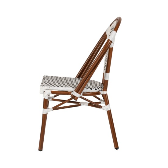 Καρέκλα Κήπου MUTARAZI Λευκό/Μαύρο Αλουμίνιο/Rattan 50x57x85cm Καρέκλα Κήπου MUTARAZI Λευκό/Μαύρο Αλουμίνιο/Rattan 50x57x85cm