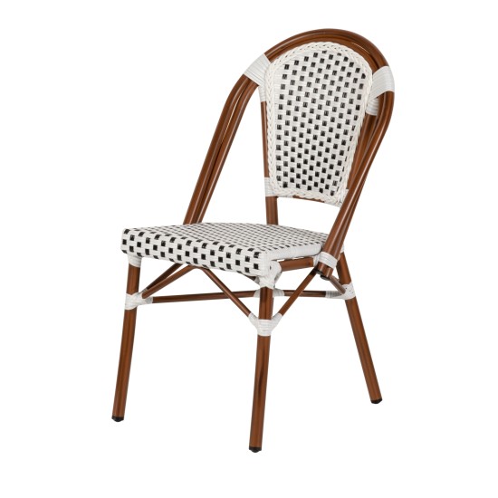 Καρέκλα Κήπου MUTARAZI Λευκό/Μαύρο Αλουμίνιο/Rattan 50x57x85cm Καρέκλα Κήπου MUTARAZI Λευκό/Μαύρο Αλουμίνιο/Rattan 50x57x85cm