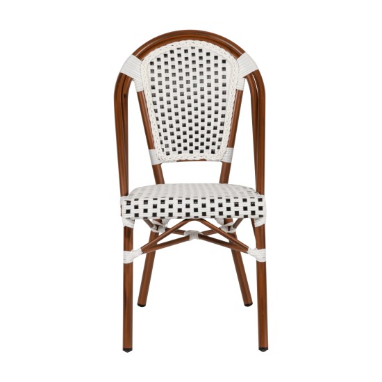Καρέκλα Κήπου MUTARAZI Λευκό/Μαύρο Αλουμίνιο/Rattan 50x57x85cm Καρέκλα Κήπου MUTARAZI Λευκό/Μαύρο Αλουμίνιο/Rattan 50x57x85cm