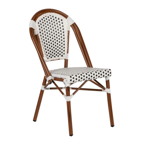 Καρέκλα Κήπου MUTARAZI Λευκό/Μαύρο Αλουμίνιο/Rattan 50x57x85cm Καρέκλα Κήπου MUTARAZI Λευκό/Μαύρο Αλουμίνιο/Rattan 50x57x85cm