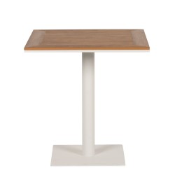 Τραπέζι Κήπου  NAMIBIA Λευκό/Καρυδί Αλουμίνιο/Ξύλο 70x70x72cm