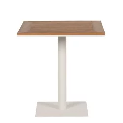 Τραπέζι Κήπου  NAMIBIA Λευκό/Καρυδί Αλουμίνιο/Ξύλο 70x70x72cm