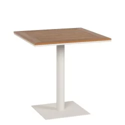 Τραπέζι Κήπου  NAMIBIA Λευκό/Καρυδί Αλουμίνιο/Ξύλο 70x70x72cm