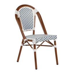 Καρέκλα Κήπου  MUTARAZI Λευκό/Μπλε Αλουμίνιο/Rattan 50x57x85cm