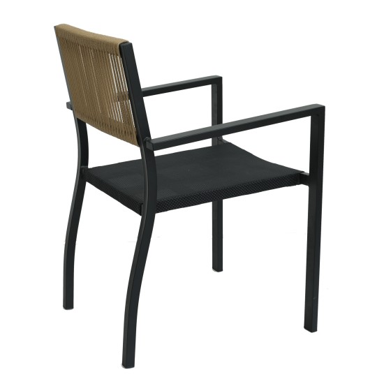 Πολυθρόνα Κήπου HORUS Μαύρο/Καφέ Αλουμίνιο/Rattan 56x58x83cm Πολυθρόνα Κήπου HORUS Μαύρο/Καφέ Αλουμίνιο/Rattan 56x58x83cm