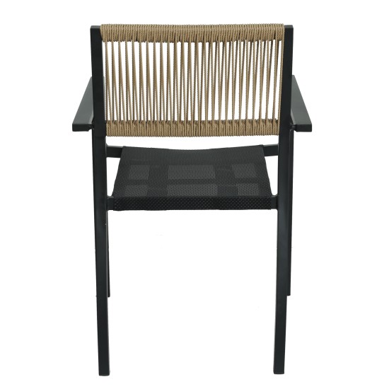 Πολυθρόνα Κήπου HORUS Μαύρο/Καφέ Αλουμίνιο/Rattan 56x58x83cm Πολυθρόνα Κήπου HORUS Μαύρο/Καφέ Αλουμίνιο/Rattan 56x58x83cm