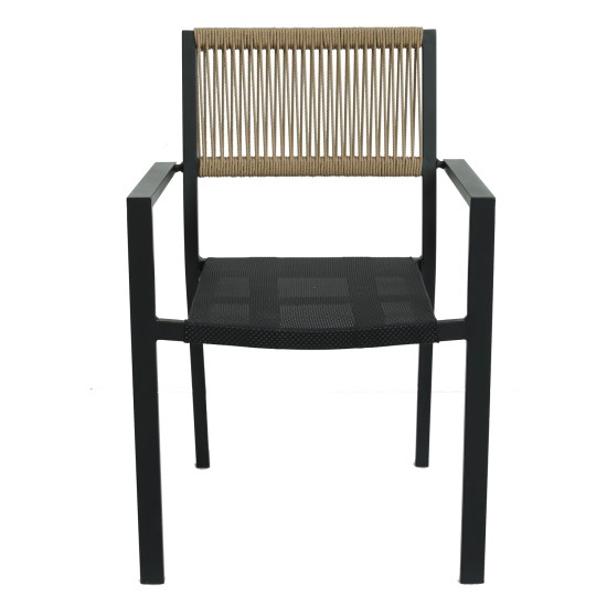 Πολυθρόνα Κήπου HORUS Μαύρο/Καφέ Αλουμίνιο/Rattan 56x58x83cm Πολυθρόνα Κήπου HORUS Μαύρο/Καφέ Αλουμίνιο/Rattan 56x58x83cm