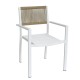Πολυθρόνα Κήπου HORUS Λευκό/Καφέ Αλουμίνιο/Rattan 56x58x83cm Πολυθρόνα Κήπου HORUS Λευκό/Καφέ Αλουμίνιο/Rattan 56x58x83cm
