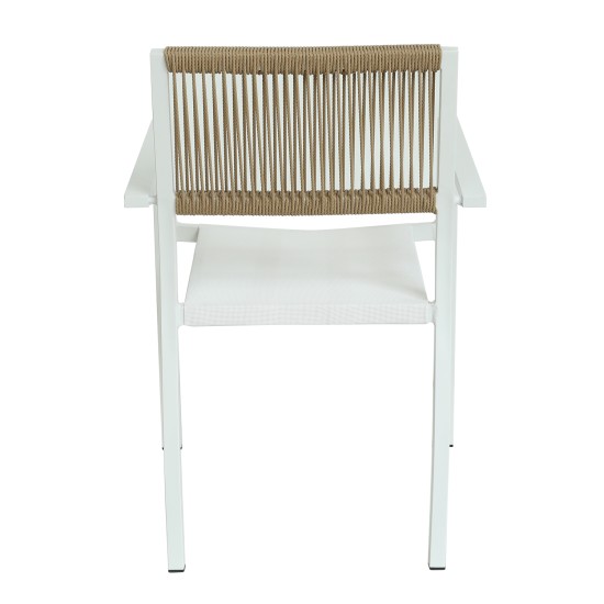 Πολυθρόνα Κήπου HORUS Λευκό/Καφέ Αλουμίνιο/Rattan 56x58x83cm Πολυθρόνα Κήπου HORUS Λευκό/Καφέ Αλουμίνιο/Rattan 56x58x83cm