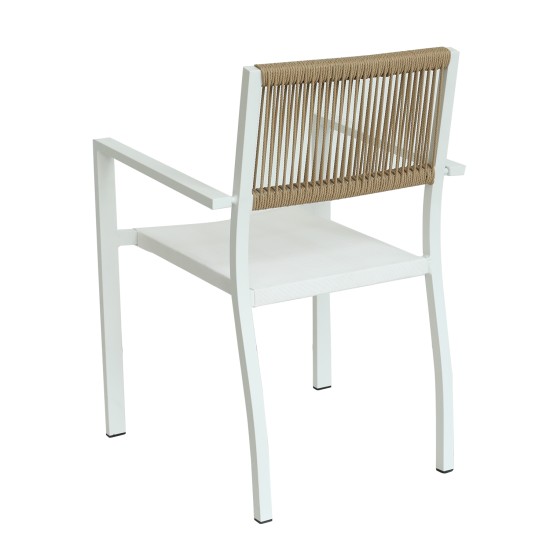 Πολυθρόνα Κήπου HORUS Λευκό/Καφέ Αλουμίνιο/Rattan 56x58x83cm Πολυθρόνα Κήπου HORUS Λευκό/Καφέ Αλουμίνιο/Rattan 56x58x83cm