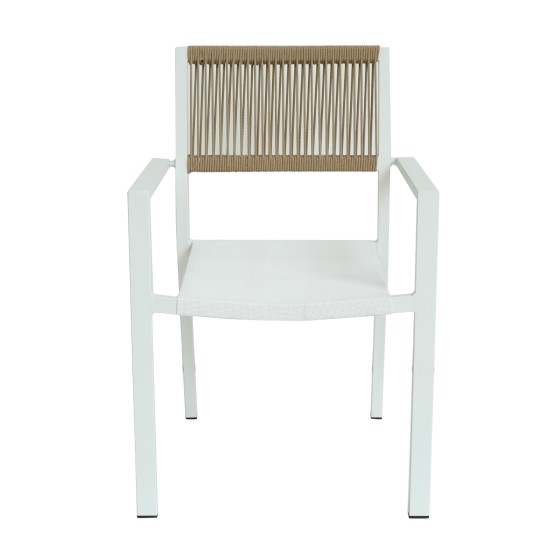Πολυθρόνα Κήπου HORUS Λευκό/Καφέ Αλουμίνιο/Rattan 56x58x83cm Πολυθρόνα Κήπου HORUS Λευκό/Καφέ Αλουμίνιο/Rattan 56x58x83cm