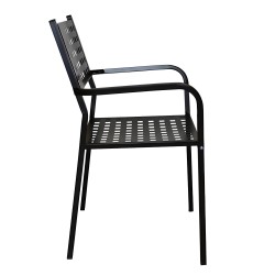 Πολυθρόνα Κήπου  MONTU Μαύρο Μέταλλο 54x51x84cm Πολυθρόνα Κήπου  MONTU Μαύρο Μέταλλο 54x51x84cm