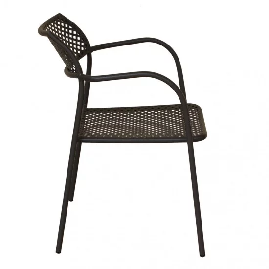 Πολυθρόνα Κήπου  SOBEK Μαύρο Μέταλλο 55x57x76cm