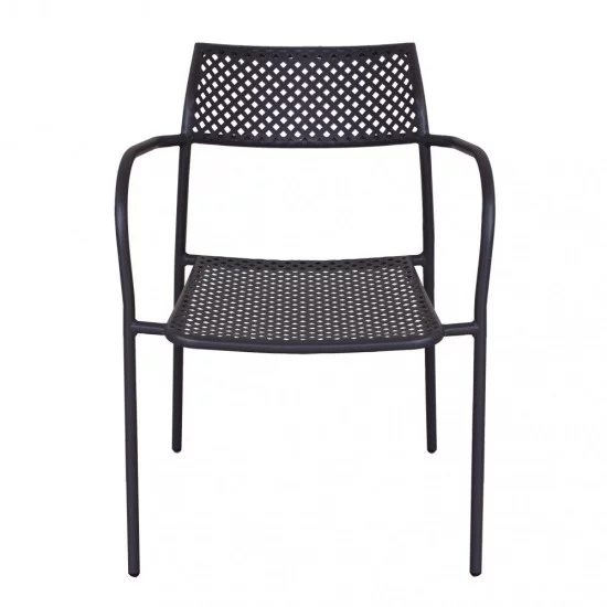 Πολυθρόνα Κήπου  SOBEK Μαύρο Μέταλλο 55x57x76cm