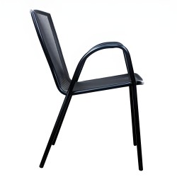 Πολυθρόνα Κήπου  ANUKE Μαύρο Μέταλλο 54x62x89cm Πολυθρόνα Κήπου  ANUKE Μαύρο Μέταλλο 54x62x89cm