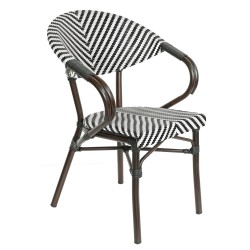 Πολυθρόνα Κήπου  KIYOSHI Λευκό/Μαύρο/Καφέ Μπαμπού/Rattan 57x60x82cm Πολυθρόνα Κήπου  KIYOSHI Λευκό/Μαύρο/Καφέ Μπαμπού/Rattan 57x60x82cm