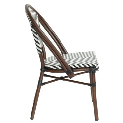 Πολυθρόνα Κήπου  AKIRA Λευκό/Μαύρο/Καφέ Μπαμπού/Rattan 48x56x86cm Πολυθρόνα Κήπου  AKIRA Λευκό/Μαύρο/Καφέ Μπαμπού/Rattan 48x56x86cm